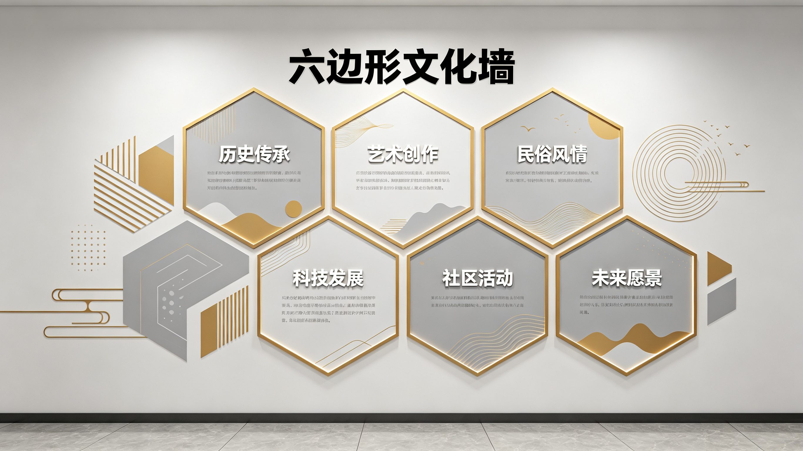 弥勒企业文化墙 | 六边形信息美学